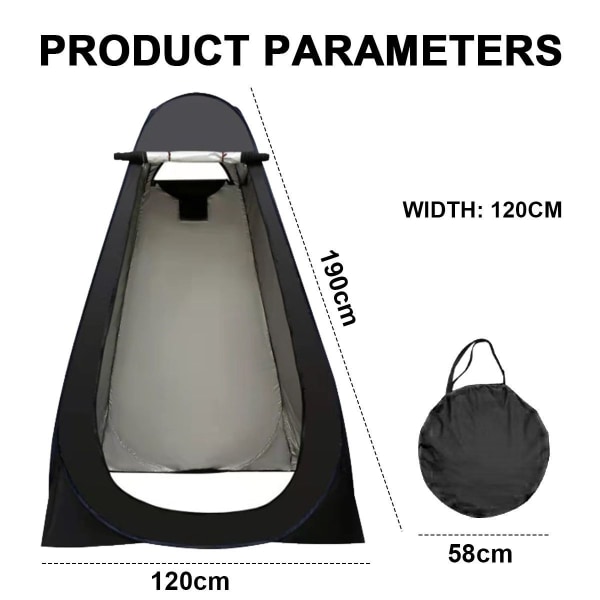 Pop Up Shower Tent Changing Tent 47'' x 47'' x 75'', Large with Window, Camping & Beach, KLB