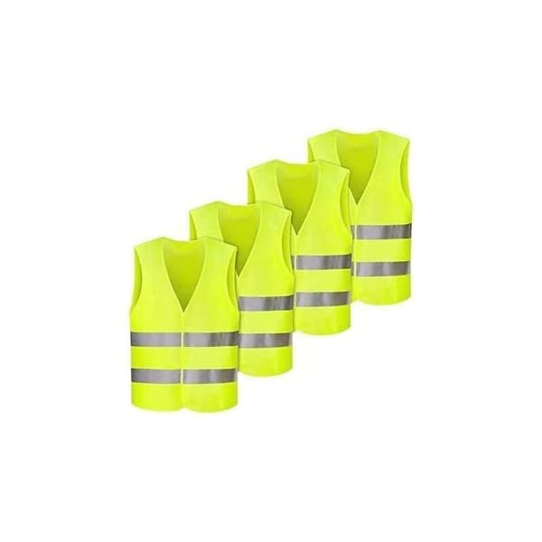4 st reflexvästar med hög synlighet, fluorescerande gula reflexvästar, reflexväst med hög synlighet, bilreflexväst KLB