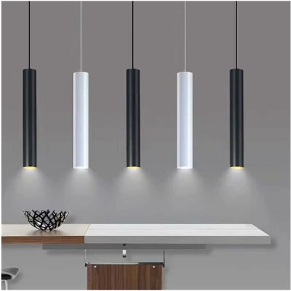 GU10 Dia 5,5CM x L 30CM Sølv Ring Moderne Sylindrisk Rør LED Takspotlight Pendellampe for Bar Disk Dekorasjon Lampe KLB