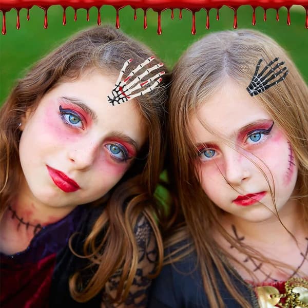 4 stk.) Halloween Skelet Hånd Klo Hårclips Dame Stil 5