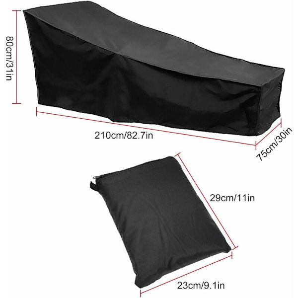 Trädgårdsstolsöverdrag, 210D Vattentät Dammtät Fällbar Stolsöverdrag i Polyester - 210x 75 x 80 CM KLB