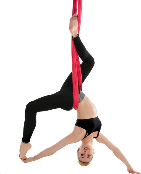 1M X 2.8M Anti-Gravity Yoga Swing Hammock Luftinversionsslinga Röd