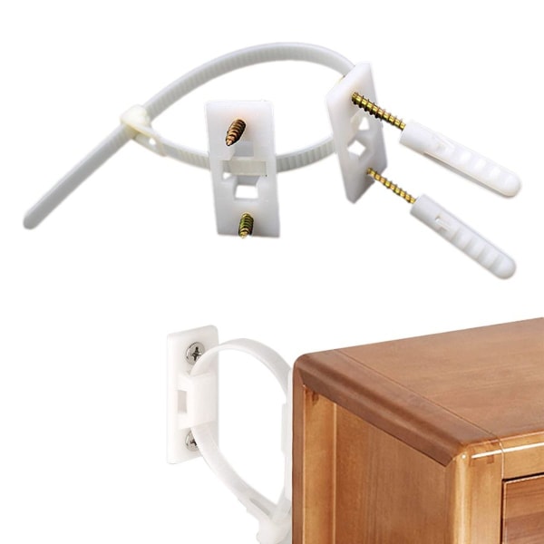 10 set anti-tipp nylon möbelremmar för skydd KLB