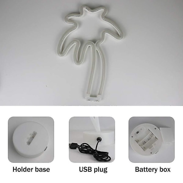 Palm Tree LED Neon Night Light med bas