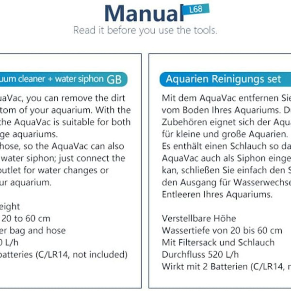 Elektrisk akvariumdammsugare sifon driven grus vatten