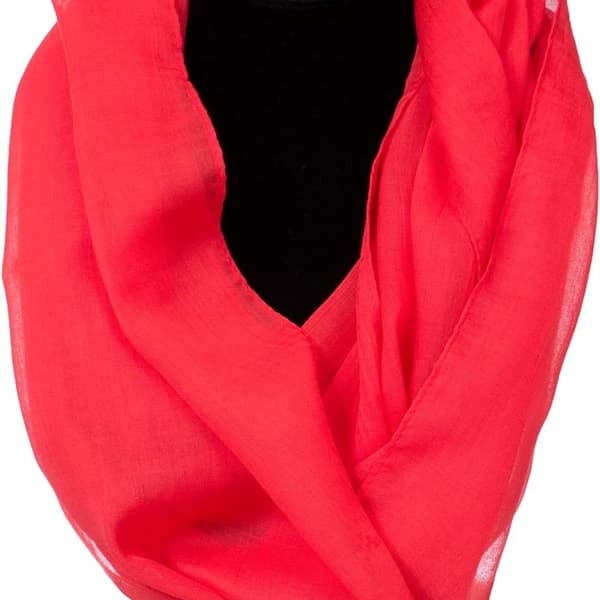 Kvinde loop rundt tørklæde chiffon halstørklæde tilbehør tørklæde rød KLB