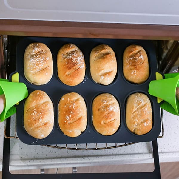 Sæt med 2 silikonebaguetteforme med non-stick belægning