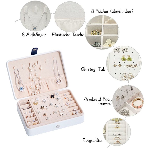 Smyckeskrin Organizer för Kvinnor Flickor Fru Ideal Present