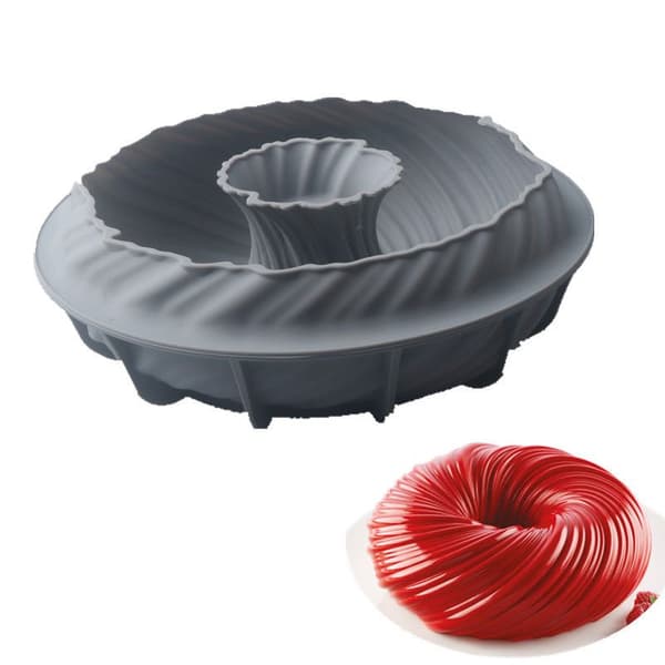 20cm grå boll Turbo dessertform, silikonform för kakor