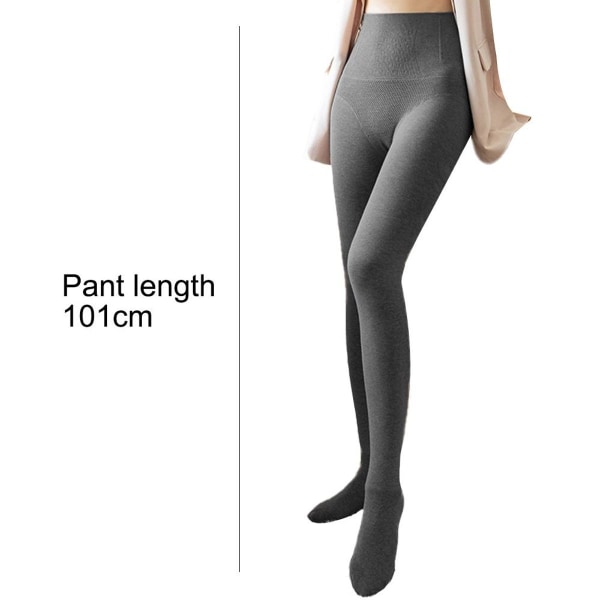 Naisten sukkahousut, joissa korkea lannerusto, paksu print, keskiharmaa, 360 grammaa KLB