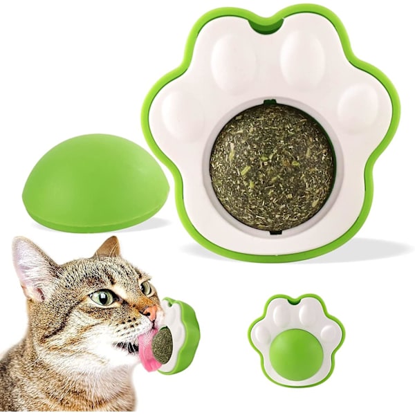 Kattmyntboll inomhus kattleksak, 7*8*4CM kattmyntboll grön kattmyntboll, ätbara kattmyntleksaker för katter-