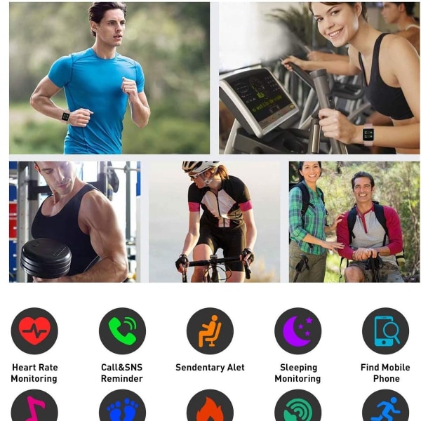 Smart Watch Fitness Armbånd Musikkkontroll Søvnovervåking