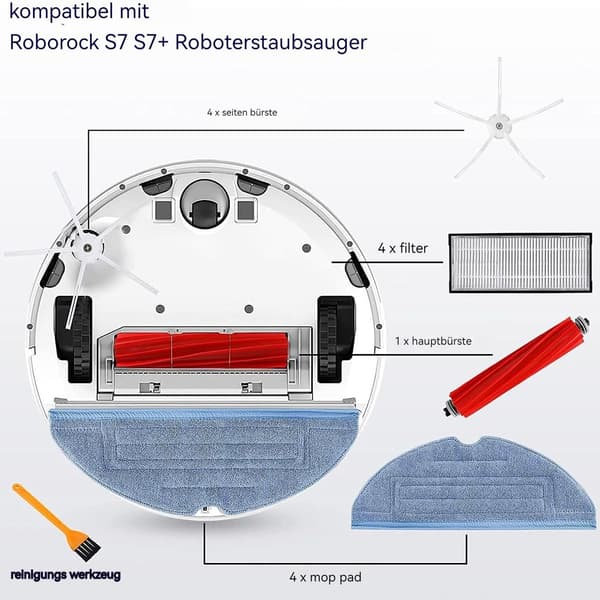 Robotstøvsuger tilbehørssæt reservedele til Roborock støvsuger tilbehør KLB