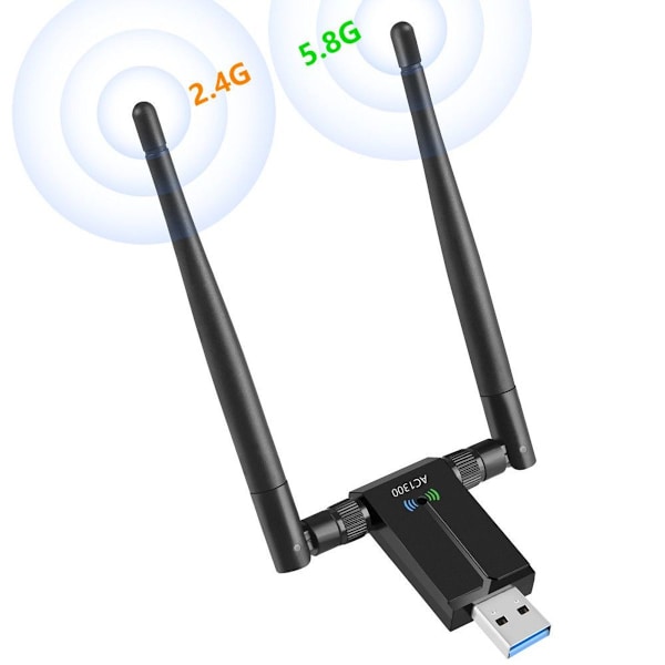 Trådløs USB WiFi-adapter til pc - 802.11AC 1200 Mbps Dual 5 Dbi