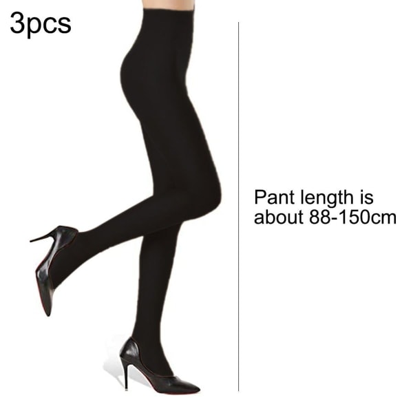 Sexiga tightsstrumpor för kvinnor i 3-pack, elastiska, ljussvarta KLB