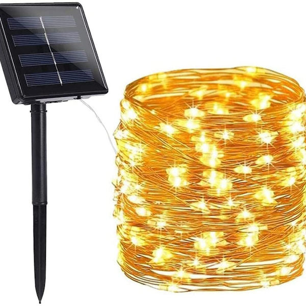 Solcellsbelysning för jul utomhus, BrizLabs 24M 240 LED varmvit KLB