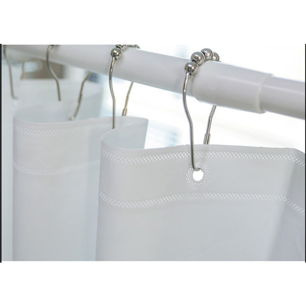 Beige duschdraperi 200x180cm halvtransparent vattentät EVA badrumsdraperi för badrum-