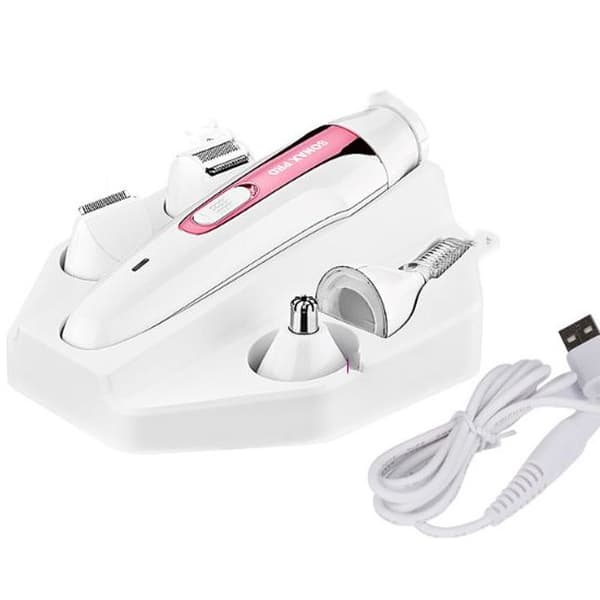 Epilator dame barbermaskine multifunktionel 5 i 1, våd og tør, 5 tilbehør