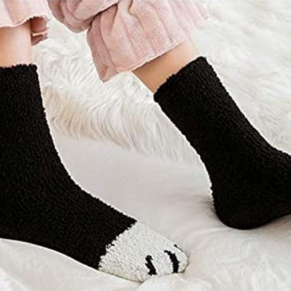 Dam vinter fuzzy strumpor varma mjuka mysiga fluffiga stil 2 KLB