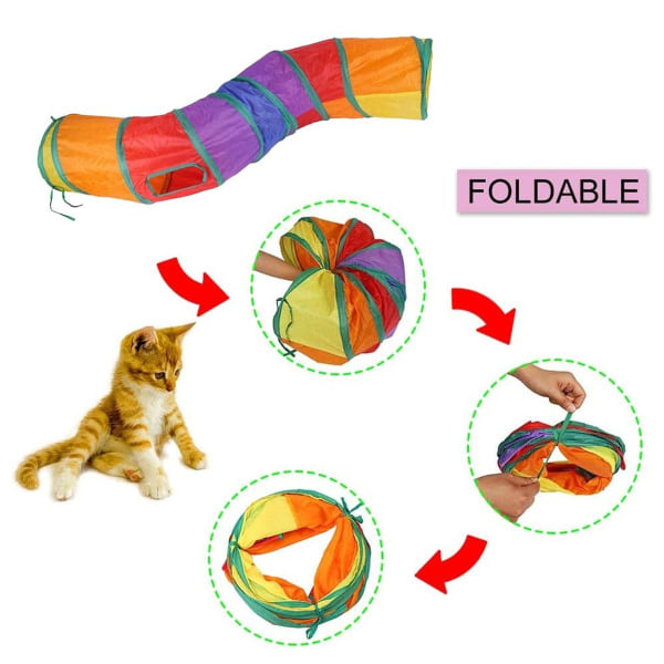 Indendørs kattetunnel, sammenklappeligt kattelegetøj, træning og løbende kat
