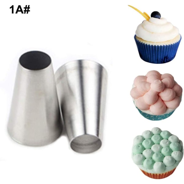Bakverksmunnstykke, sprøytepose 4 deler dekorativt tilbehør i 304 rustfritt stål - for paier, kjeks, bakverk, godteri, kaker
