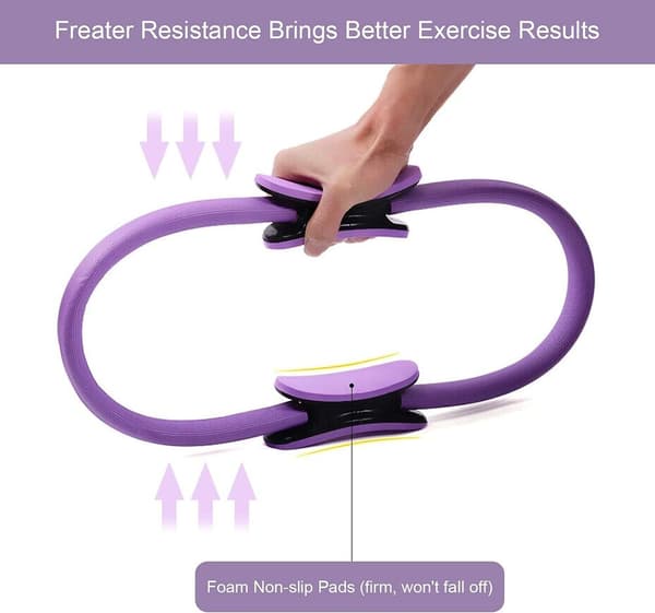Pilates Ring med Dubbelt Grepp, Diameter 38 cm, Yoga Träning Ring, Magic Circle