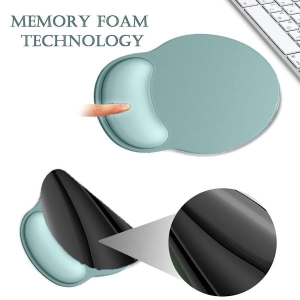 Ergonomisk musmatta, silikonmusmatta med handledsstöd, azurblå