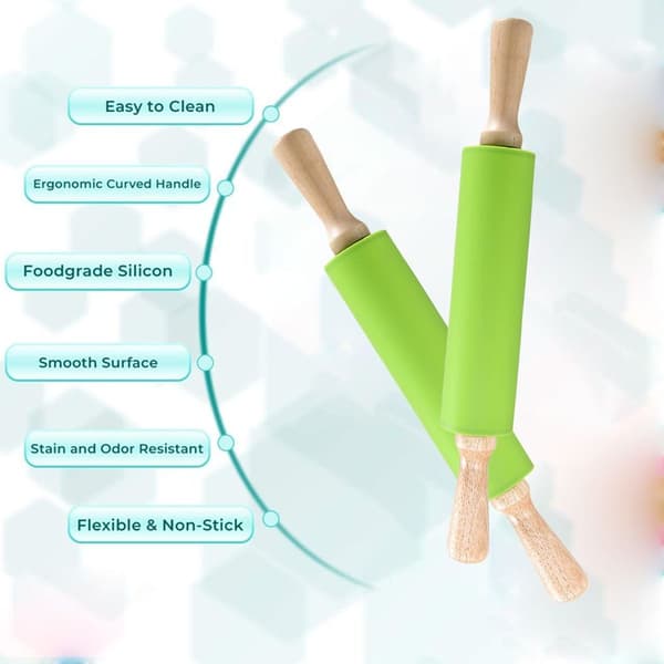 Silikonkjevle for baking - Non-stick treoverflate, grønn KLB