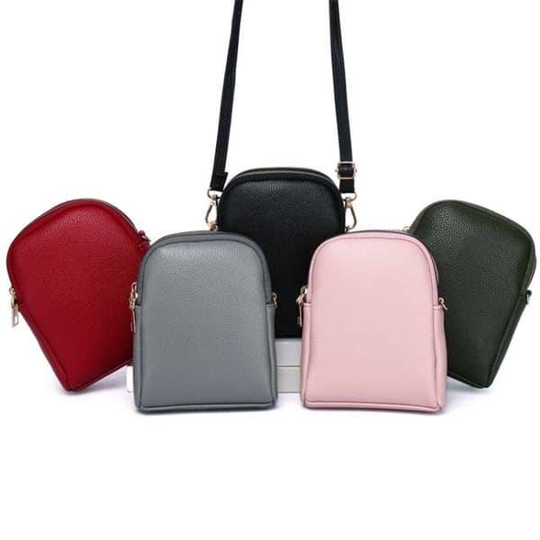 M01 Lychee Pattern Skuldertaske Dame Telefon Taske (Pink)