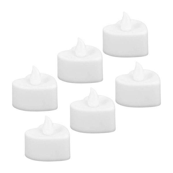 Pakke med 6 elektriske stearinlys elsker varmt hvitt lys, flammefri KLB