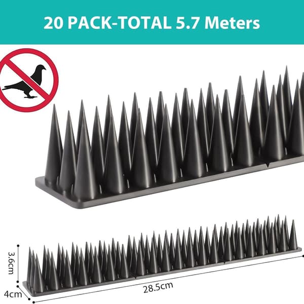 5,7 meter - anti-katteklatring pigge - SK419 fuglepigge sort