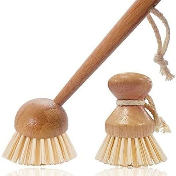 Diskborste, bambu diskborste, klassisk retrostil, naturligt trä för kök, badrum