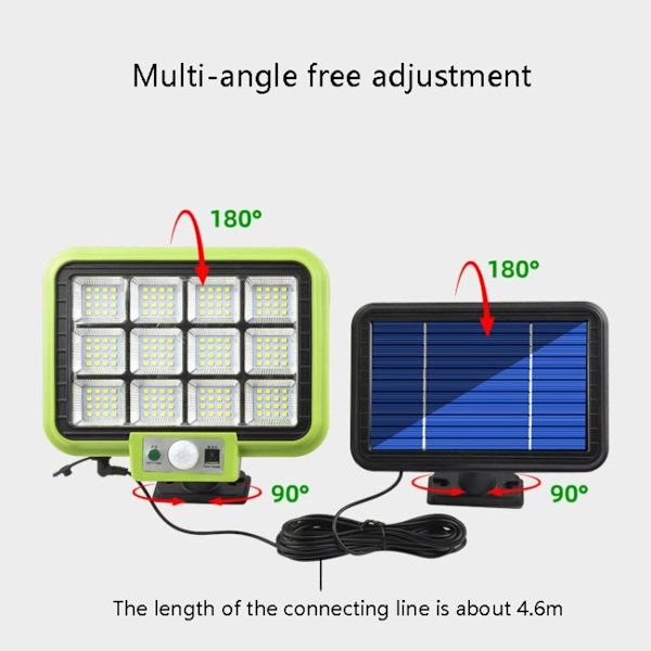 Squares 150COB utomhus vattentät solvägglampa med rörelsesensor