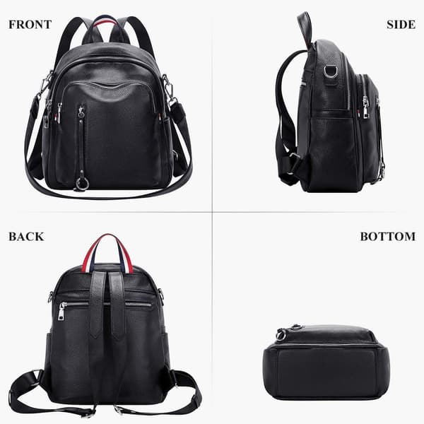 Kvinders lette læderrygsæk skuldertaske mode casual daypack