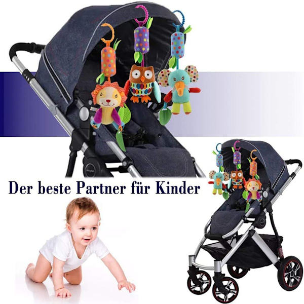 Baby Leksaker 6 Pack Barnvagnsleksaker Spjälsängs Fästen Cartoon Animal KLB