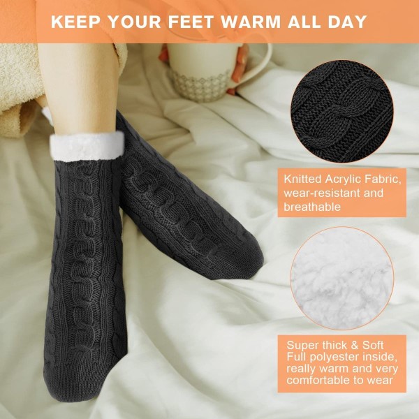 Klædestrømper til kvinder, varme tøflerstrømper, skridsikre sokker