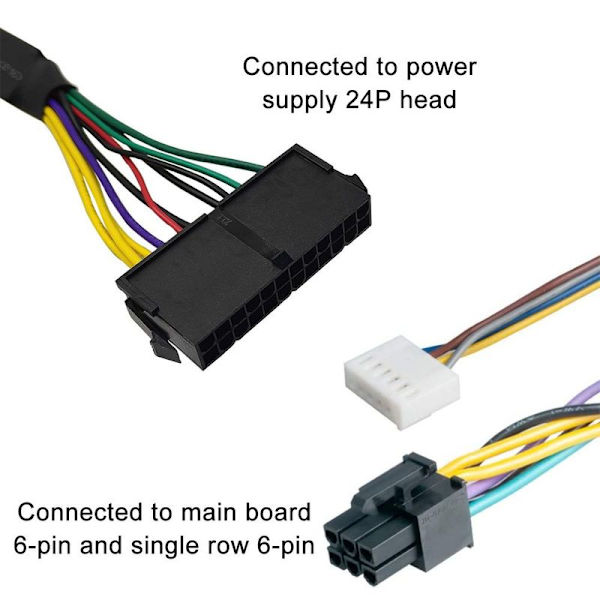 24-bens til 6-bens strømforsyningskabel, bundkort serveradapterkabel,