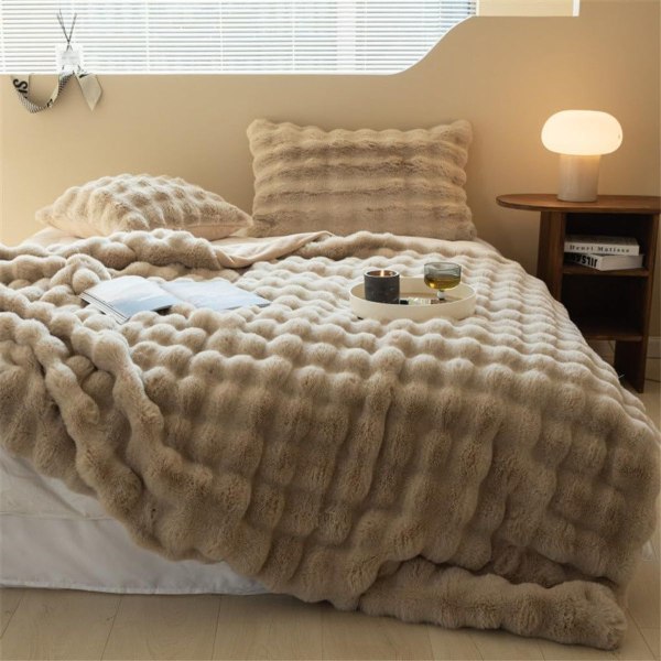 Lett termisk polyester tykt teppe, mykt, queen size