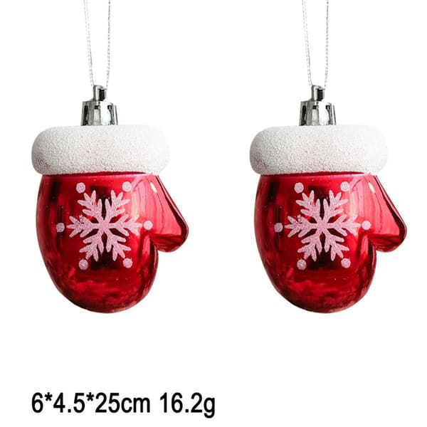 Julekuler i plast, hansker/2 KLB