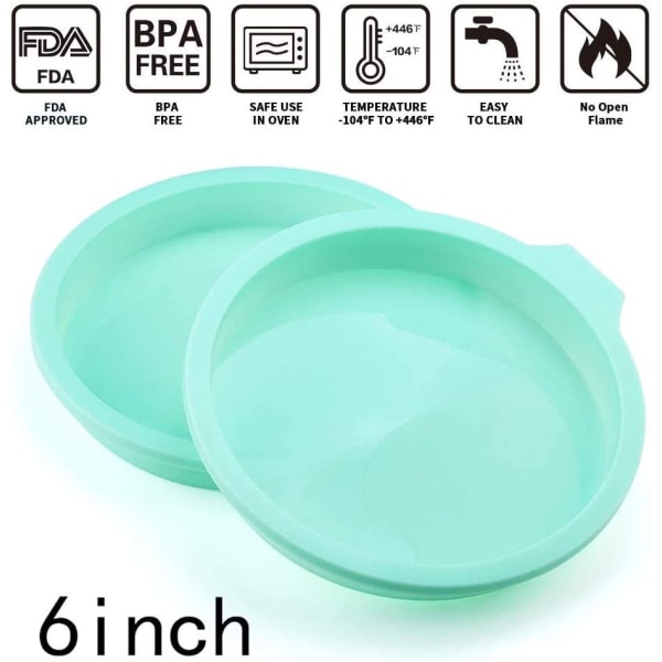 Rund silikone kageform bageform 6 tommer non-stick bageform silikoneform til kager brød tærte 4 stykker-