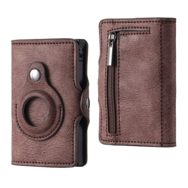 FY2108 Tracker Lommebok Metall Kort Holder for Air Tag Vintage (Brun)