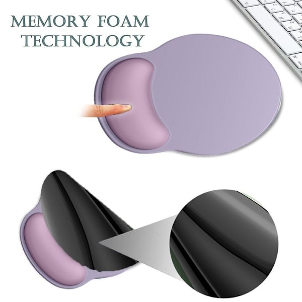 Ergonomisk musematte Silikon musematte med håndleddsbeskytter Blå Lilla