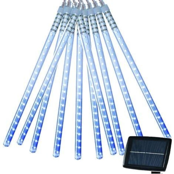 10 putkea 30CM 360 LED aurinkometeori sadevalot, vedenpitävät nauhavalot ulkona jouluvalo jouluhäät juhla puutarhapuun koristeluun (sininen)