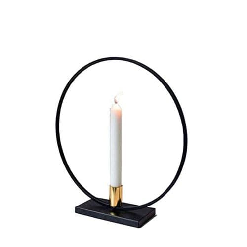 Retro lysestake, 23 cm antikk lysestake i jern, dekorativ rund form