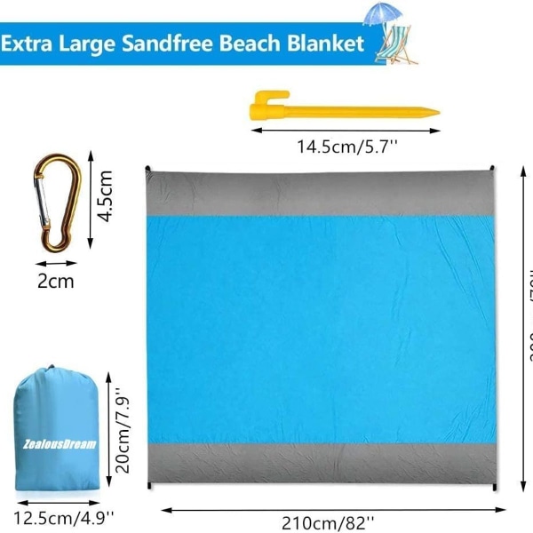 200*200cm sammenleggbar anti-sand strandmatte, strandmatte,