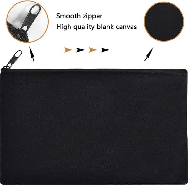 10-pack Blanka DIY-väskor i Canvas, Pennfodral, Kosmetikpåsar, 12-pack