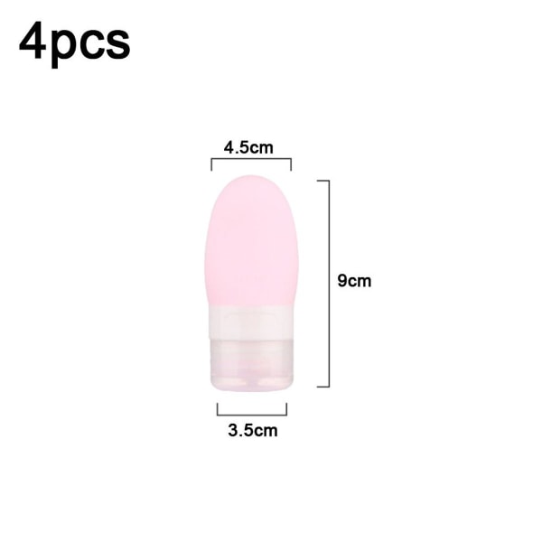 Pakke med 4 Silica Gel Sub-Filling Portable Cosmetic Sub-Filling Pink 38ml KLB