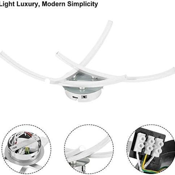 LED-loftslampe, moderne design buet loftslampe med 3 KLB