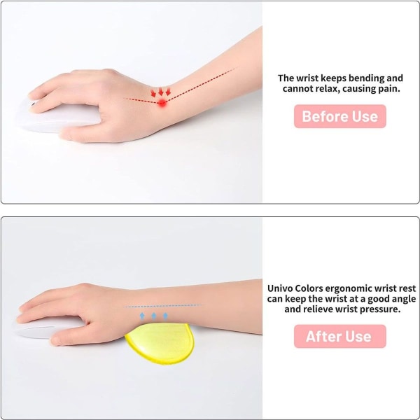 Ergonomisk silikon handledsstöd för mus Transparent handledsstöd Gul