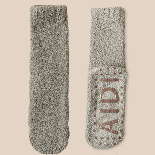 KLB - Gröna korallfleece-strumpor för kvinnor i höst/vinter-stil